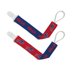 Baby Fanatic Buffalo Bills pacifier clip side view with secure grip