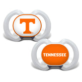 Baby Fanatic pacifier 2-pack Tennessee Volunteers front view for soothing babies on the go