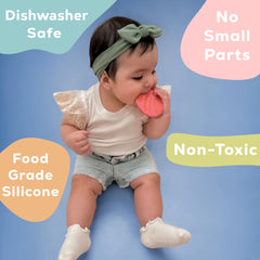 Baby Fiesta Concha teether easy-to-hold design supports tiny hands.