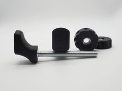 Baby Gate Guru M10 adapter on wall showing compatibility with baseboard moulding.
