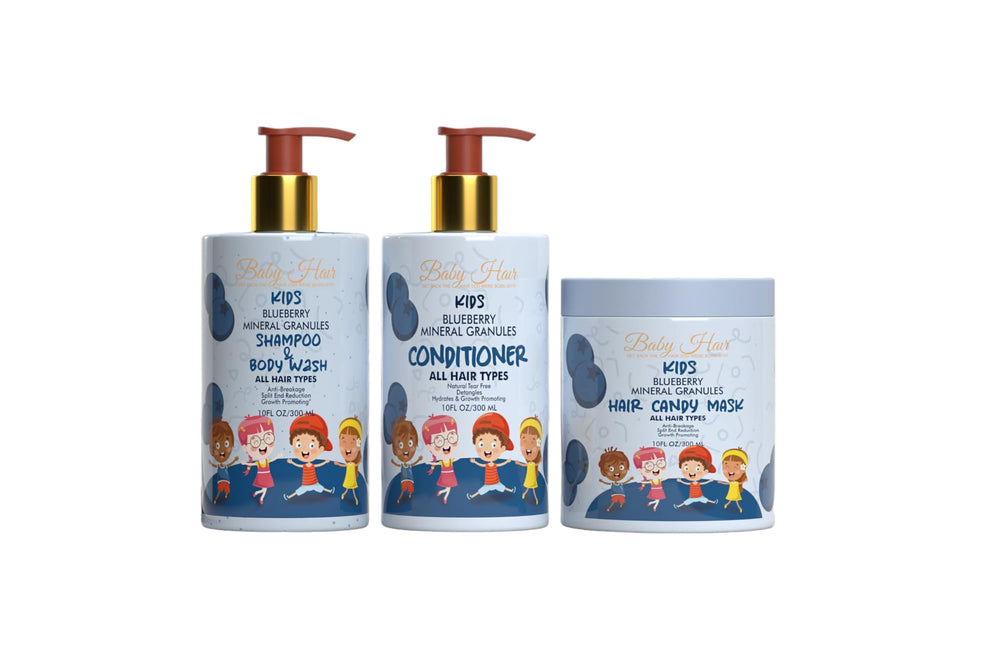 Baby Hair Blueberry Mineral kids shampoo bottle for gentle cleansing and tear-free baths