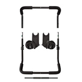 Baby Jogger Chicco/Peg Perego adapter attached to City Select with car seat for quick travel setup