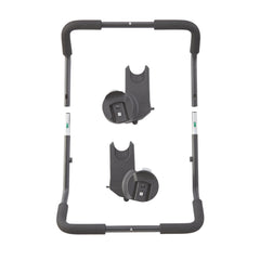 Baby Jogger adapter on folded City Select with adapters attached, convenient for on-the-go storage