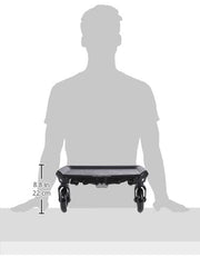 Baby Jogger Glider Board folded-stowed design stays out of the way.