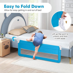 BABY JOY bed rails with durable mesh provides breathable safety.
