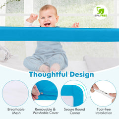BABY JOY bed rails sturdy steel tubes ensure stable setup.