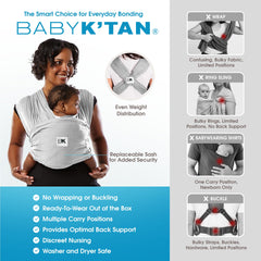 Baby K'tan hands-free bonding shows effortless babywearing for multitasking parents.