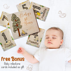 Baby Louise milestone cards spread supports 12-month milestone journaling.