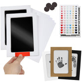 Baby Mushroom inkless handprint pad enables mess-free keepsake on art card