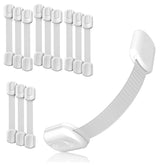 Baby Proof Me adhesive safety strap on a cabinet for safer storage