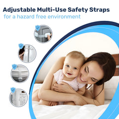 Baby Proof Me adhesive safety strap on a dishwasher lid to prevent openings