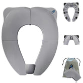 Baby Proof Me Essentials potty seat folded-compact for travel-friendly potty training.