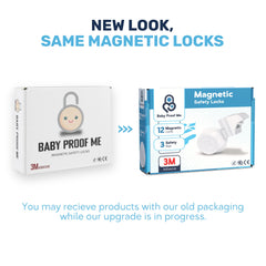 Baby Proof Me magnetic cabinet locks with keys close-up highlights 3-key set for access control