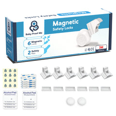 Baby Proof Me magnetic safety lock kit front view for easy childproofing cabinets