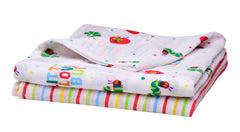 Baby Starters Little Love Bug swaddle blanket features coordinating colors for versatile use on the go.