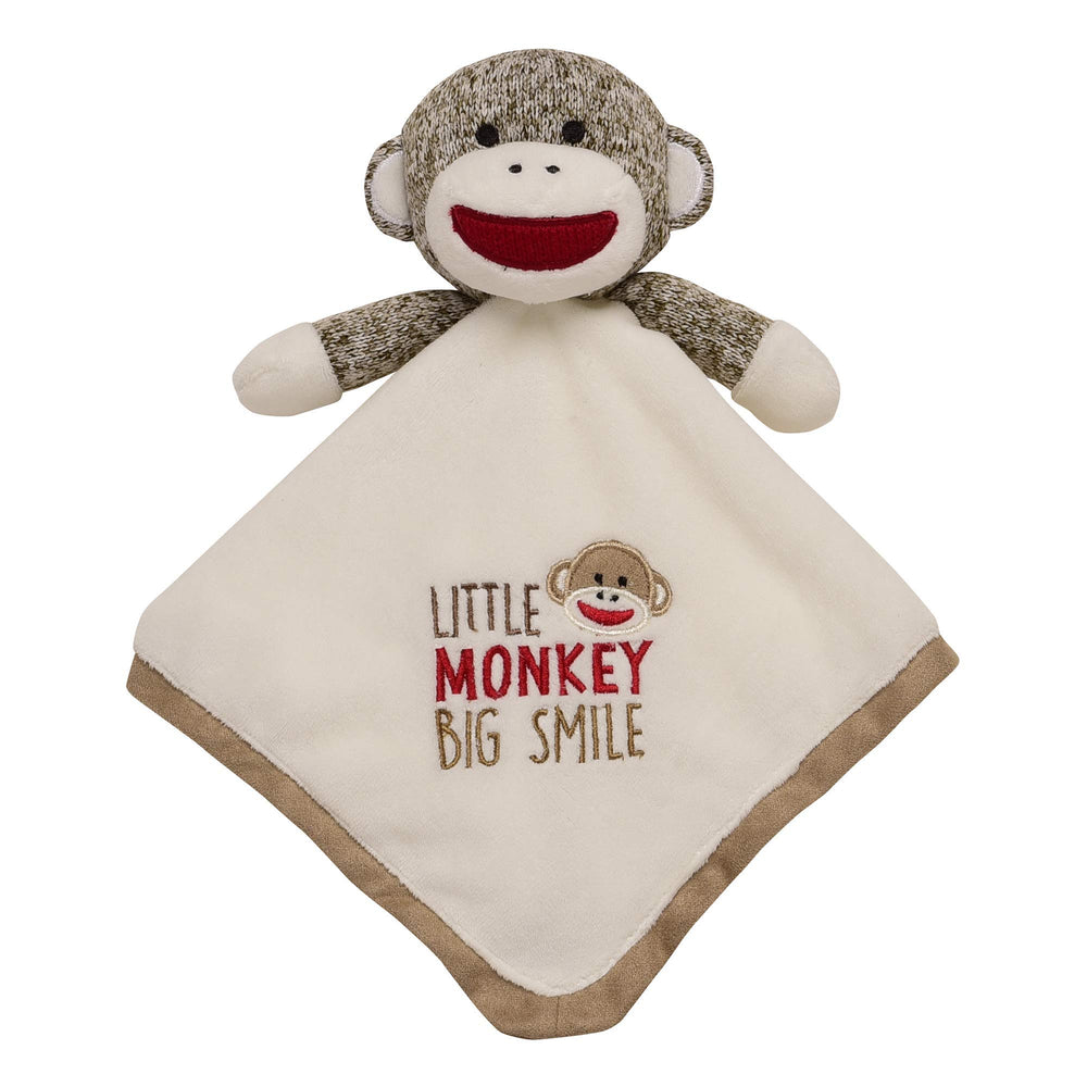 Baby Starters Snuggle Buddy sock monkey head with rattle for sensory play
