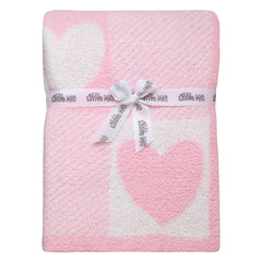 Baby Starters soft chenille blanket heart patchwork close-up for cozy newborn comfort