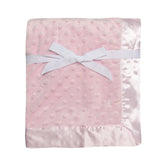 Baby Starters textured dot blanket pink front; cozy newborn snuggles.