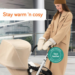 Baby Uma stroller gloves side zip design allows quick hand release and re-entry.