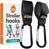 Baby Uma stroller hooks 2pack closeup showing durable aluminum clasps for hands-free hauling