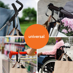 Baby Uma XL carabiner clip shown with one-hand attachment