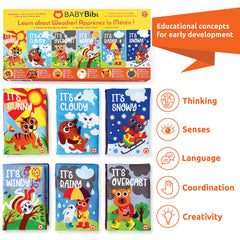 BabyBibi cloth books show black and white pages for infant focus during play and travel.