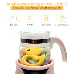 BabyBite duck teether yellow with lanyard attachment for secure stroller use.