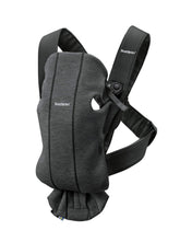 BabyBjörn Baby Carrier Mini front view in soft 3D jersey for close infant cuddling.