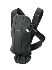 BabyBjörn Baby Carrier Mini front view in soft 3D jersey for close infant cuddling.