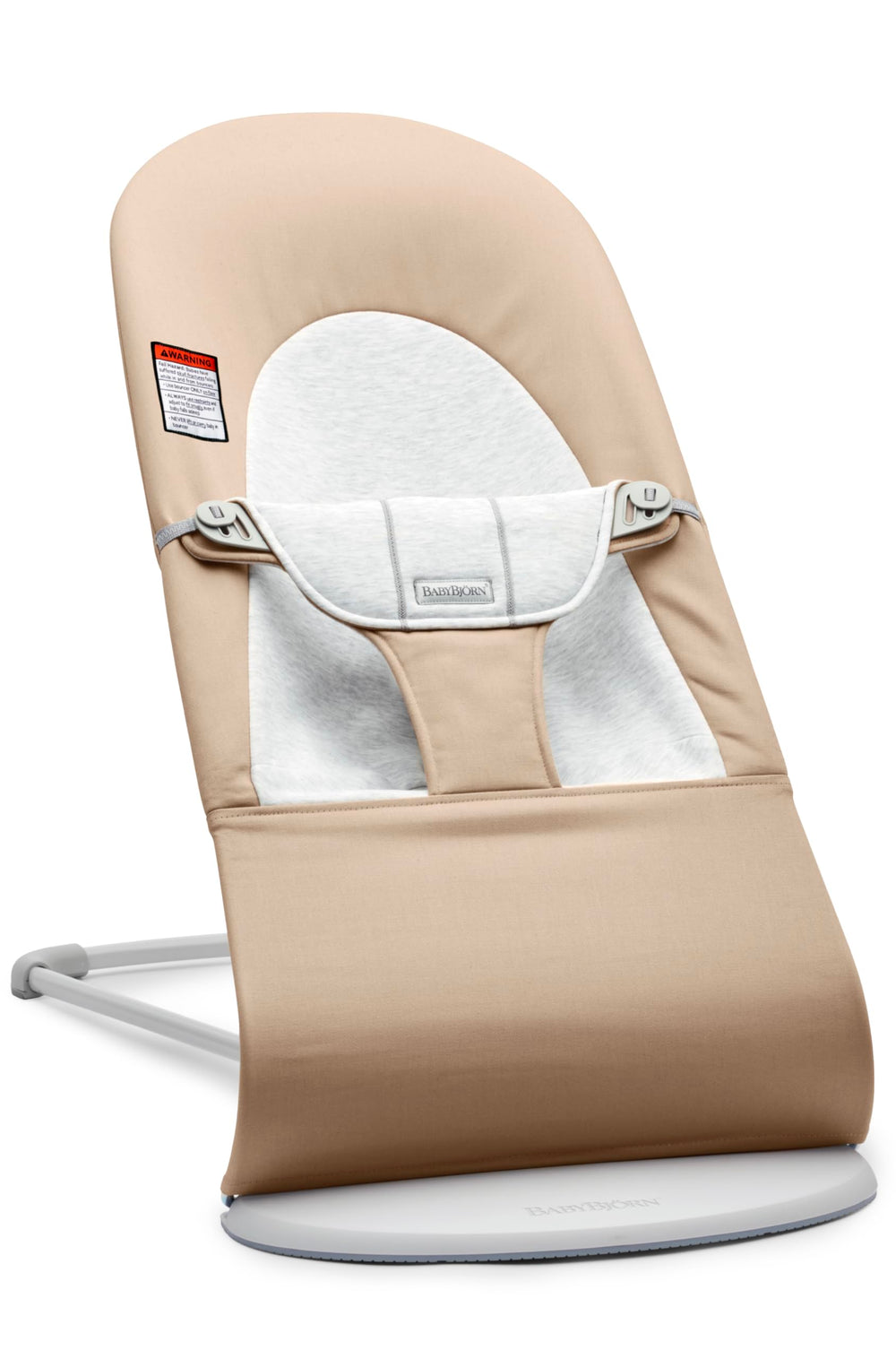 BabyBjörn Bouncer Balance Soft front view shows cozy newborn-friendly seating.