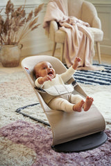 BabyBjörn Bouncer Balance Soft side view highlights portable, lightweight design for hands-free tasks