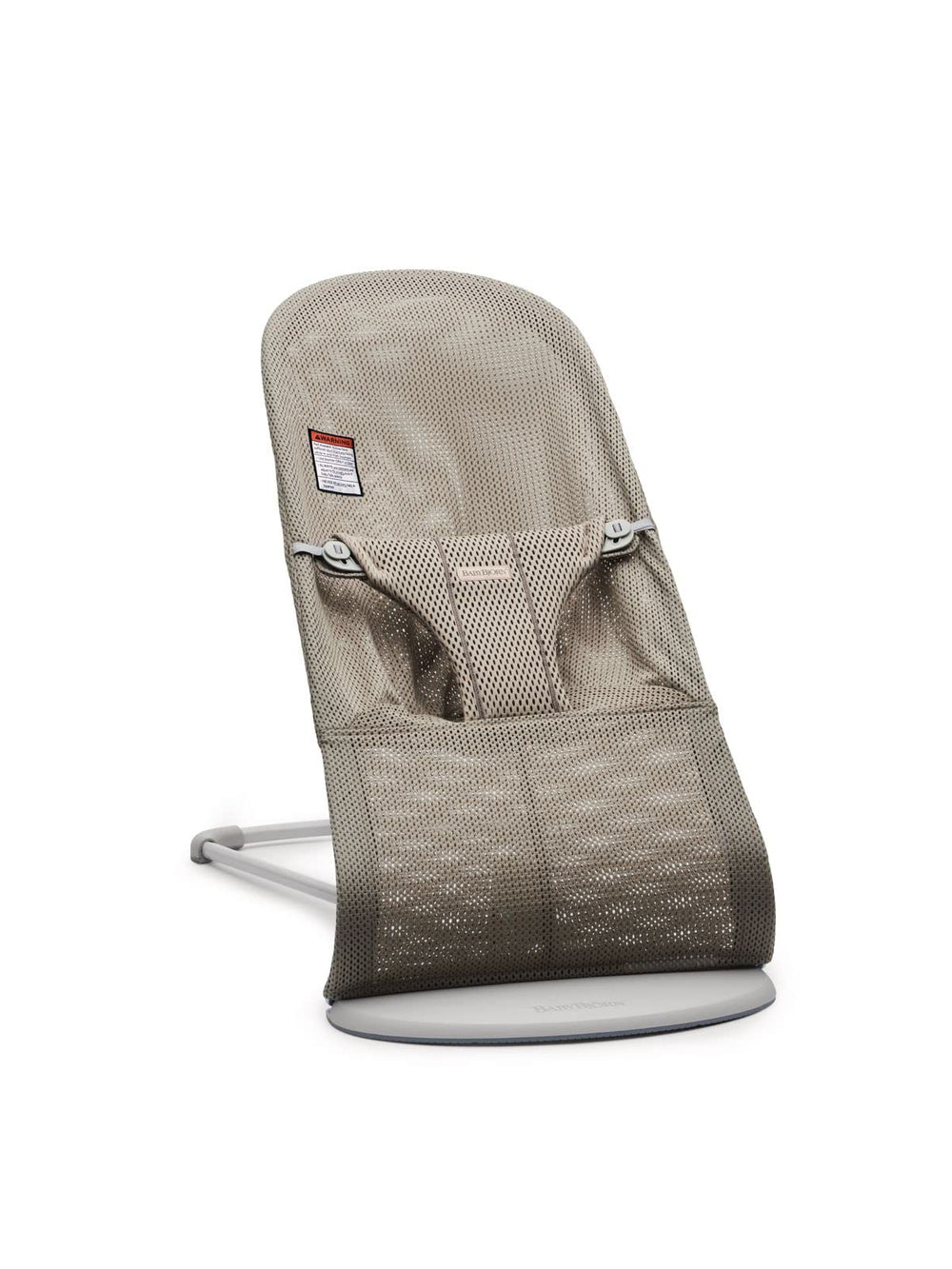BabyBjörn Bouncer Bliss Mesh Gray Beige cozy seat close to you for hands-free moments.