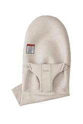 BabyBjörn Fabric Seat Bouncer Bliss 3D Jersey Light Beige offers plush comfort for soothing babies.