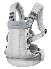 BabyBjörn Harmony close-up of soft mesh fabric highlighting breathable comfort for babywearing.
