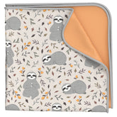 Babyboet Splat Mat under high chair close-up of four-layer waterproof design for spill protection.