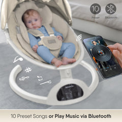 Three adjustable seat positions on the BabyBond swing adapt to growth