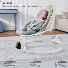 Five-point harness on the BabyBond swing enhances baby security