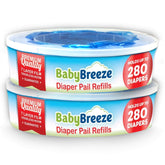BabyBreeze diaper pail refill 560-count two-pack front view for odor-free disposal