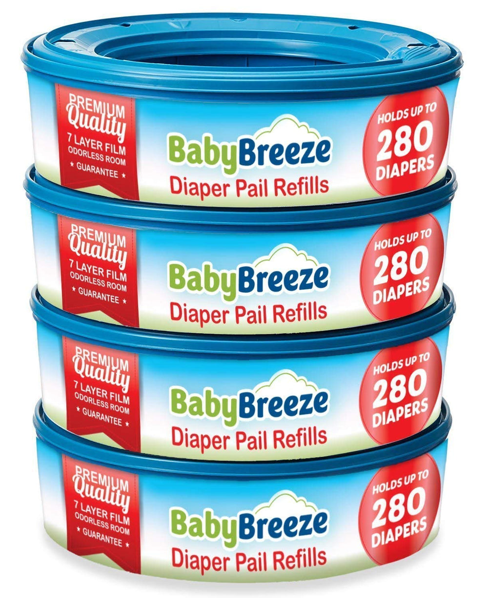 BabyBreeze refill box compatible with Playtex pails for easy disposal.