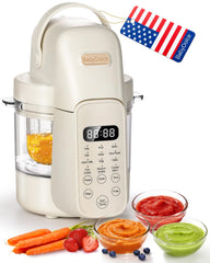 Baby Dolce 9in1 glass baby food processor top view demonstrates compact design for quick meals.