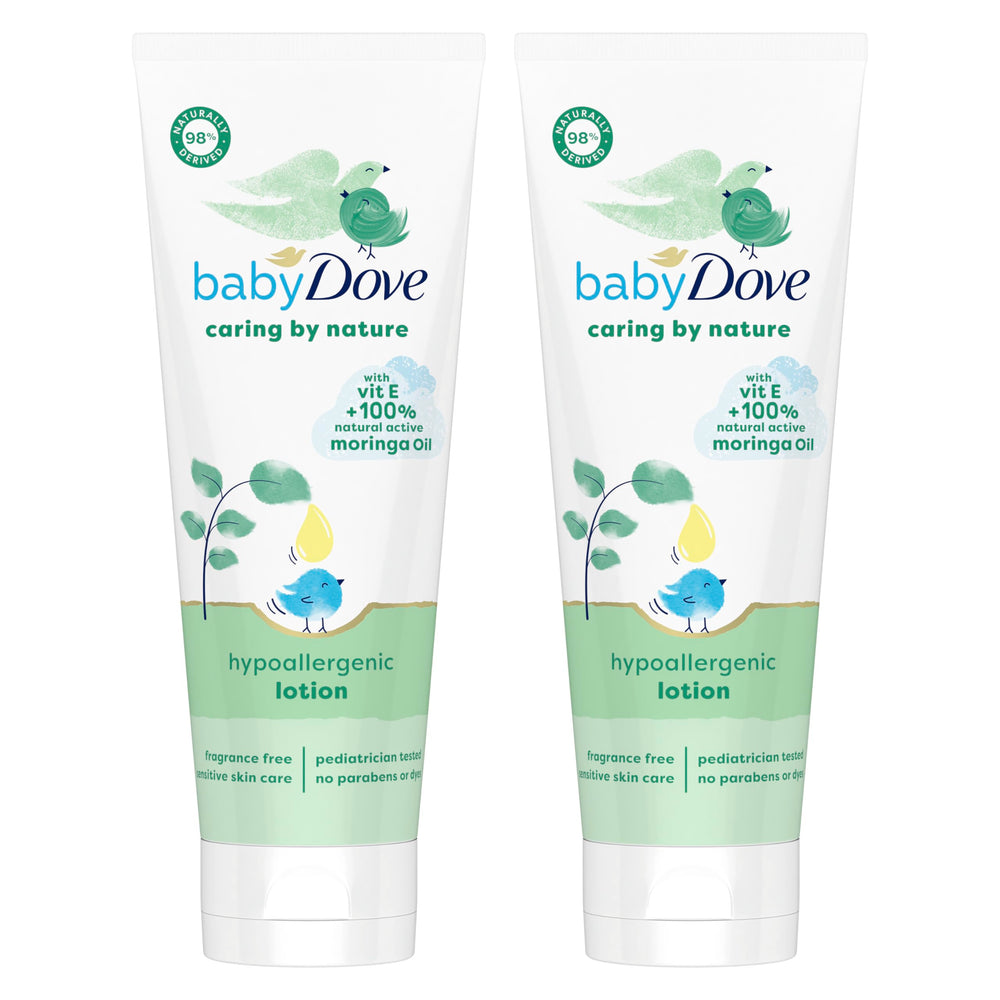Baby Dove Caring By Nature lotion bottle for newborn skin moisture