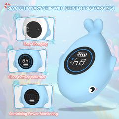 BabyElf bath thermometer LCD screen closeup with clear readings