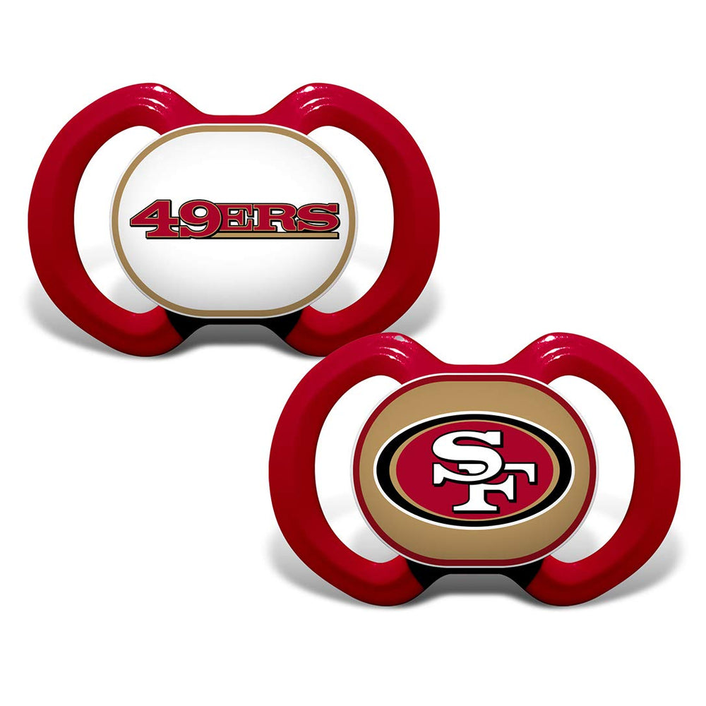 Baby Fanatic pacifier 49ers logo button for licensed team pride.