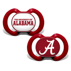 Baby Fanatic pacifier with Alabama Crimson Tide logo button for soothing comfort.