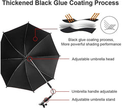 Babyfond stroller parasol with UPF50 blocks UVA/UVB rays for safer shade.