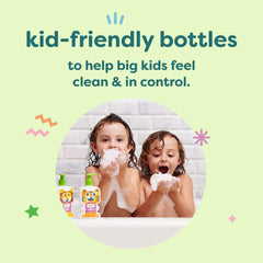 Foaming lather on a child’s skin during bath time