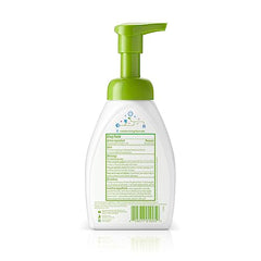 BabyGanics hand sanitizer foaming application shows gentle cleansing on skin.