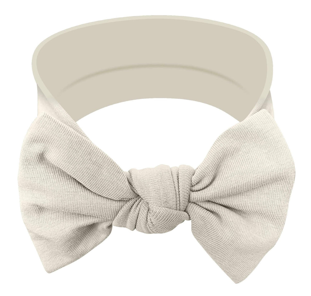 BABYGIZ baby girl headband with bow light beige for photos and daily wear.