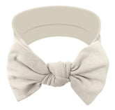 BABYGIZ baby girl headband with bow light beige for photos and daily wear.