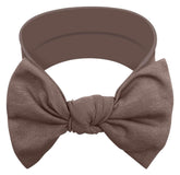 BABYGIZ baby girl headband brown bow—soft cotton blend for gentle skin comfort.